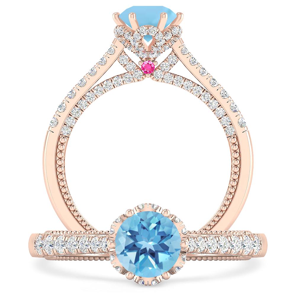 Rose Gold - Blue Topaz