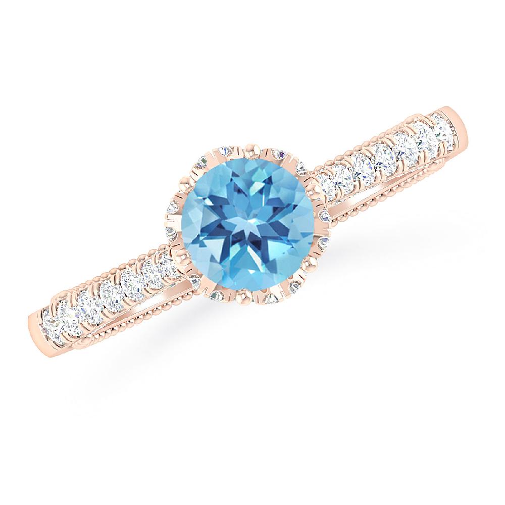 Rose Gold - Blue Topaz