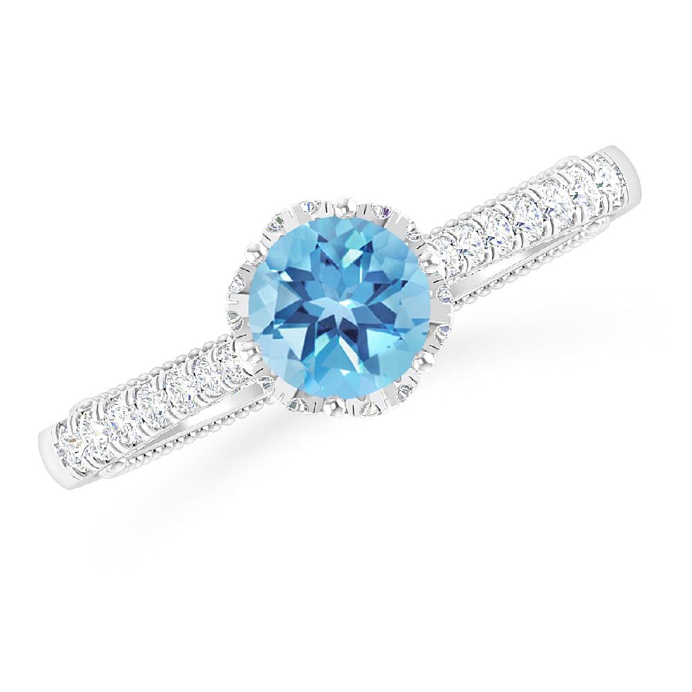 White Gold - Blue Topaz