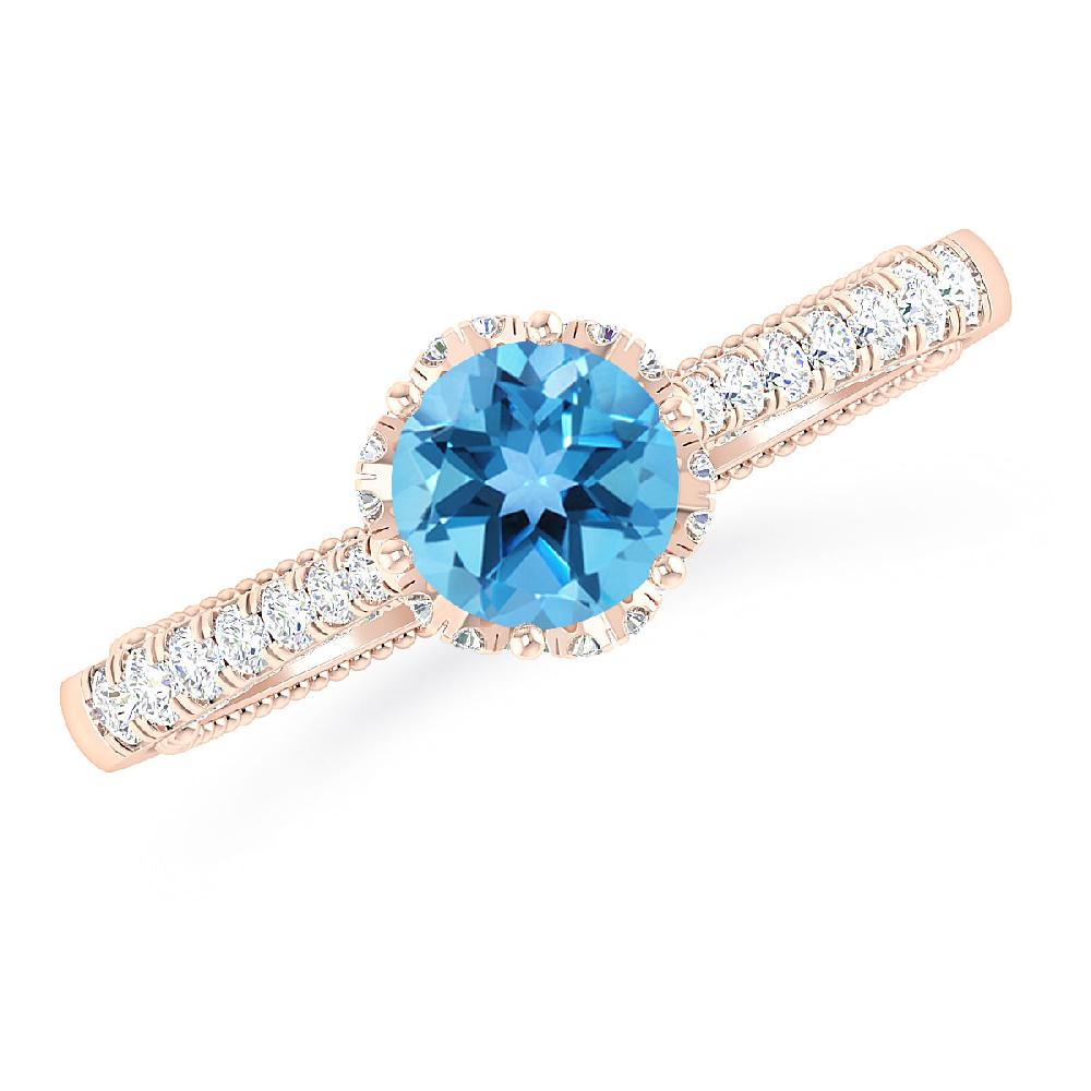 Rose Gold - Blue Topaz