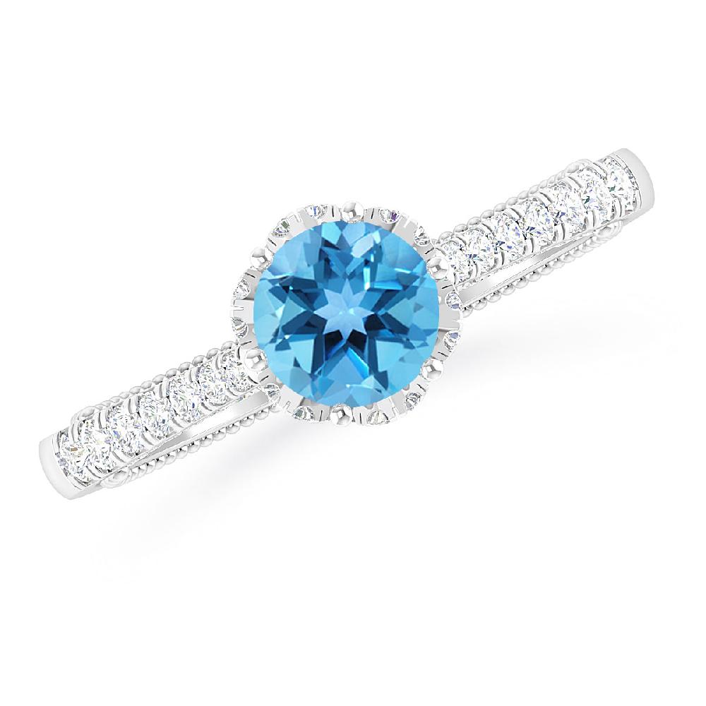 White Gold - Blue Topaz