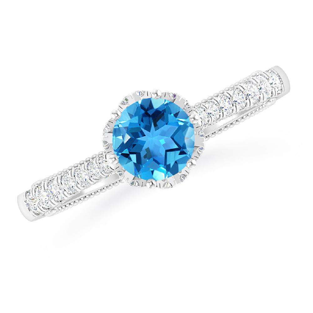 White Gold - Blue Topaz