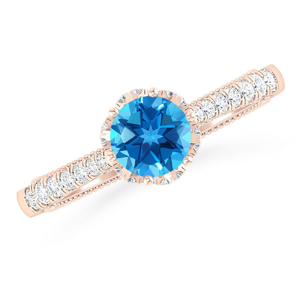 Rose Gold - Blue Topaz