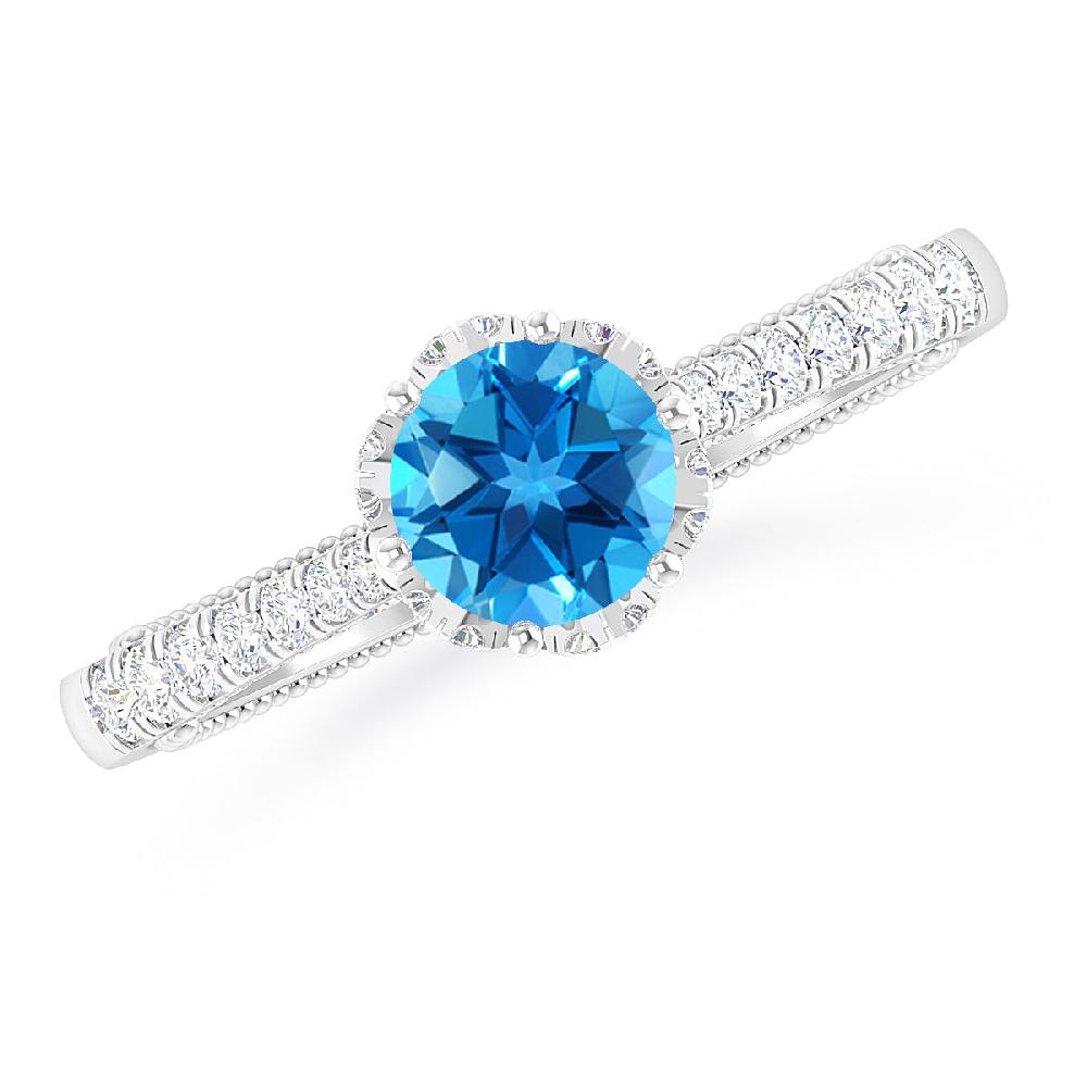 White Gold - Blue Topaz