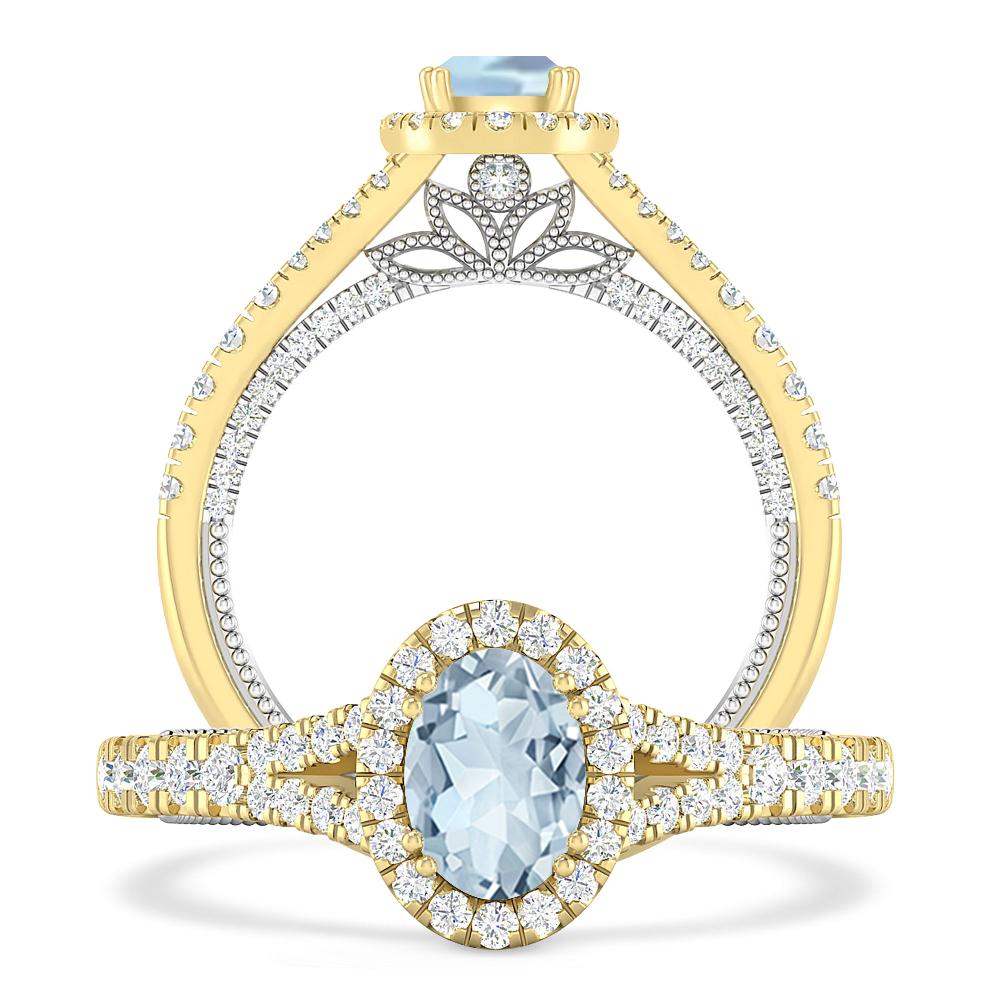 Yellow Gold - Aquamarine