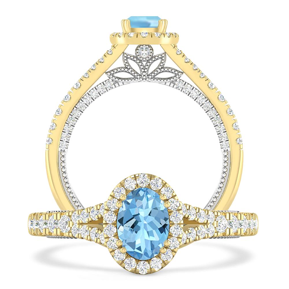 Yellow Gold - Aquamarine