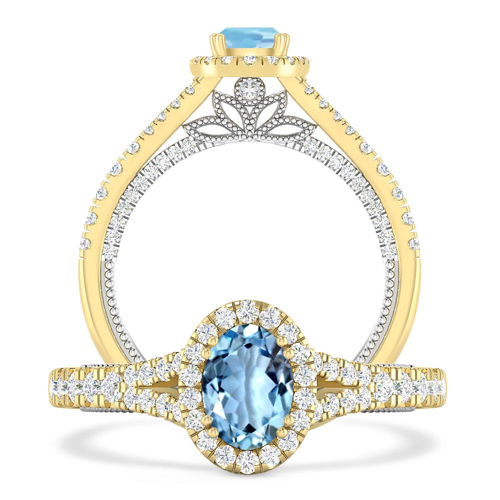 Yellow Gold - Aquamarine