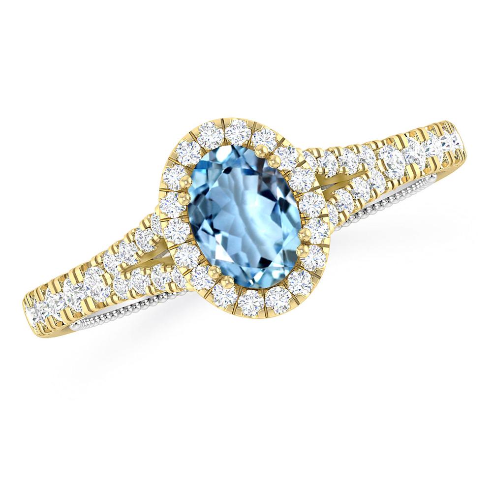 Yellow Gold - Aquamarine