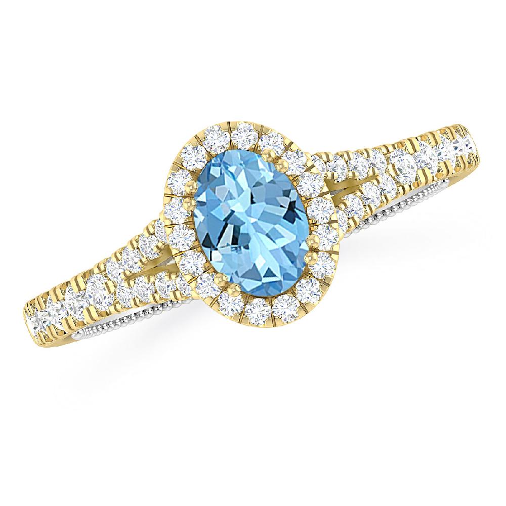 Yellow Gold - Aquamarine