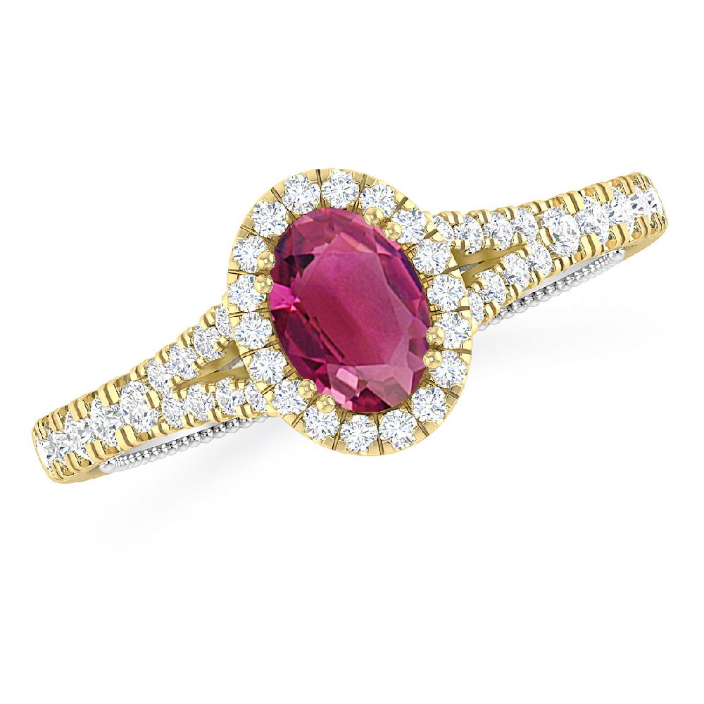 Yellow Gold - Pink Tourmaline