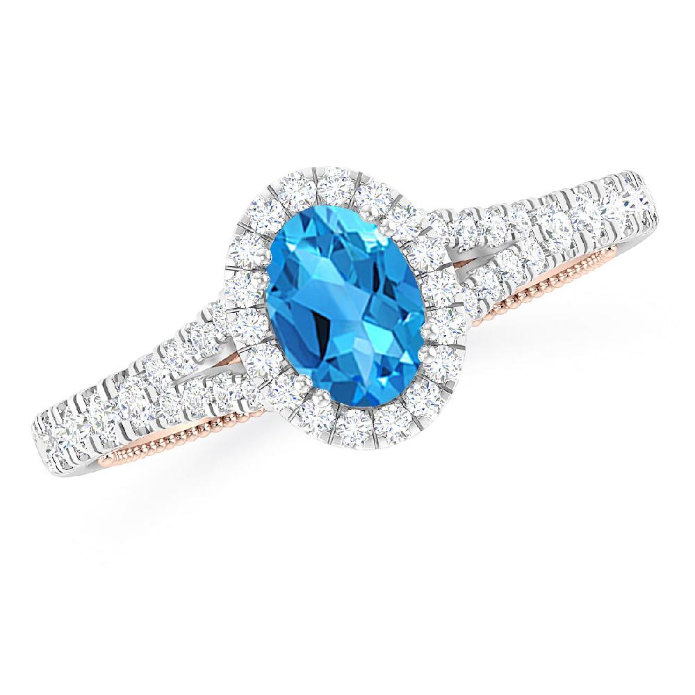 White Gold - Blue Topaz