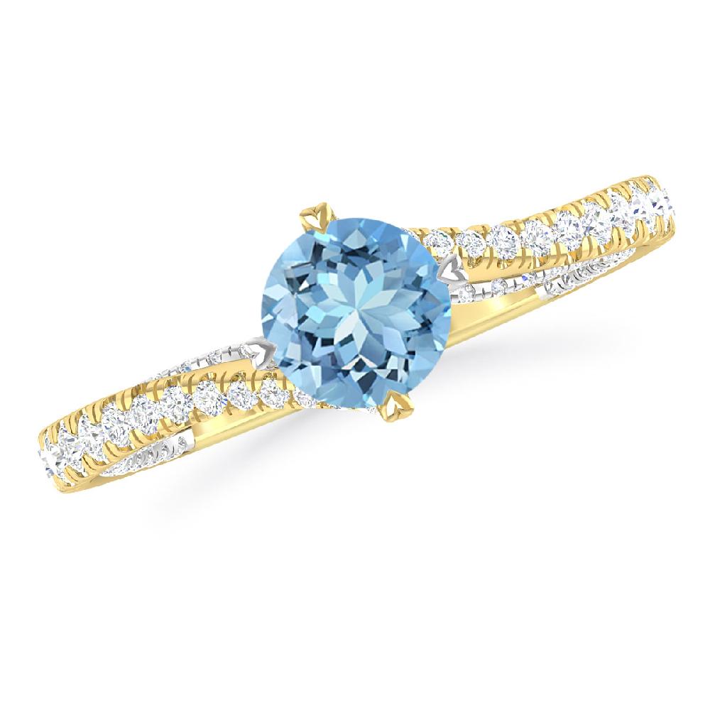 Yellow Gold - Aquamarine