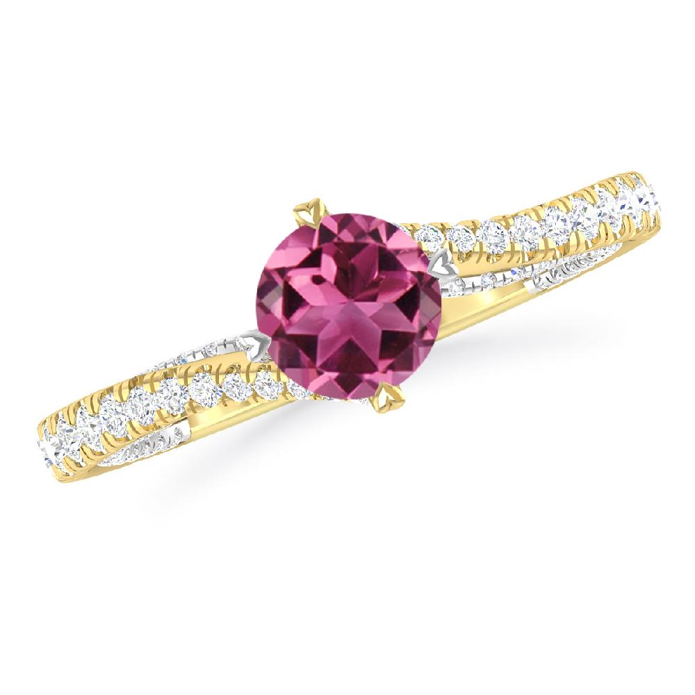 Yellow Gold - Pink Tourmaline