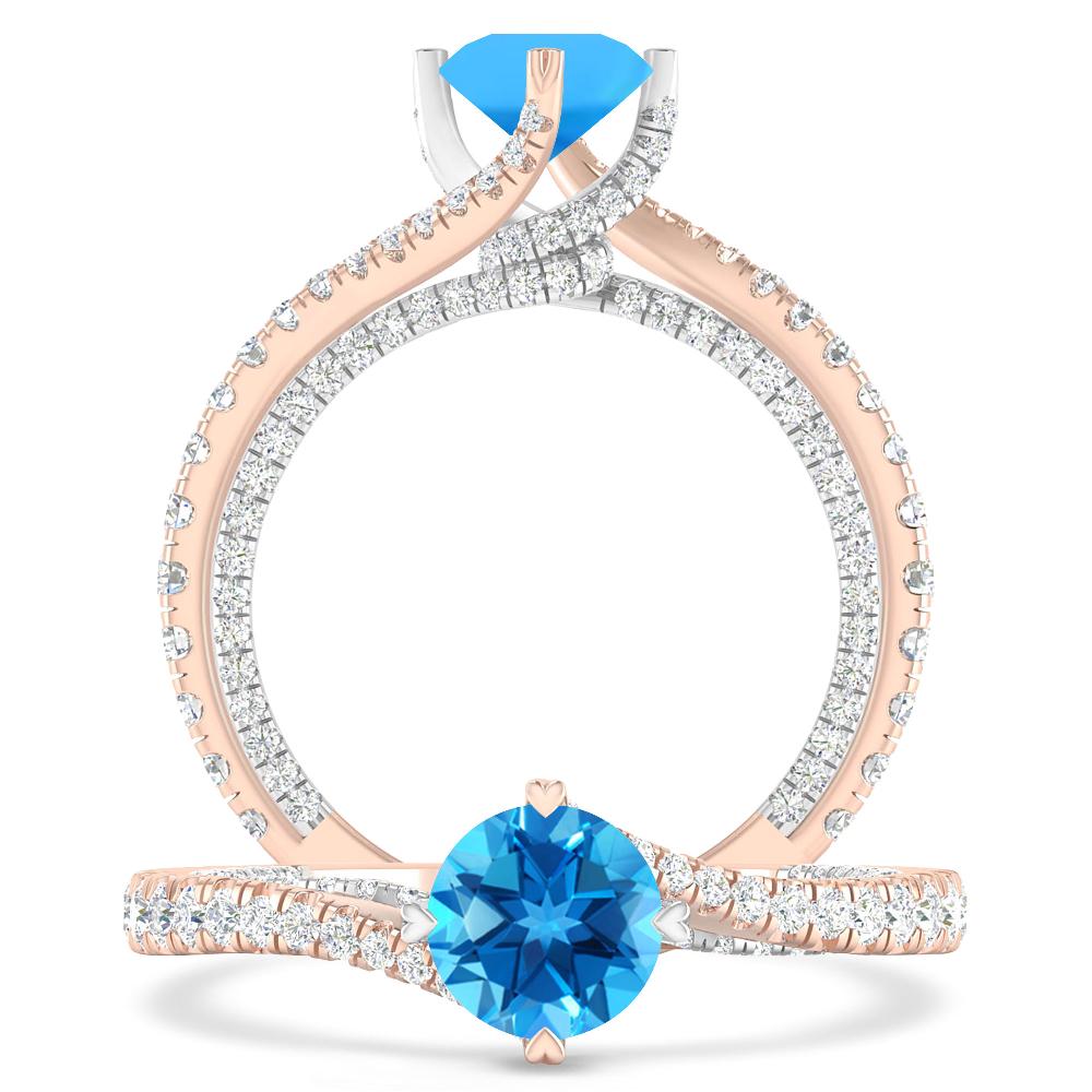 Rose Gold - Blue Topaz