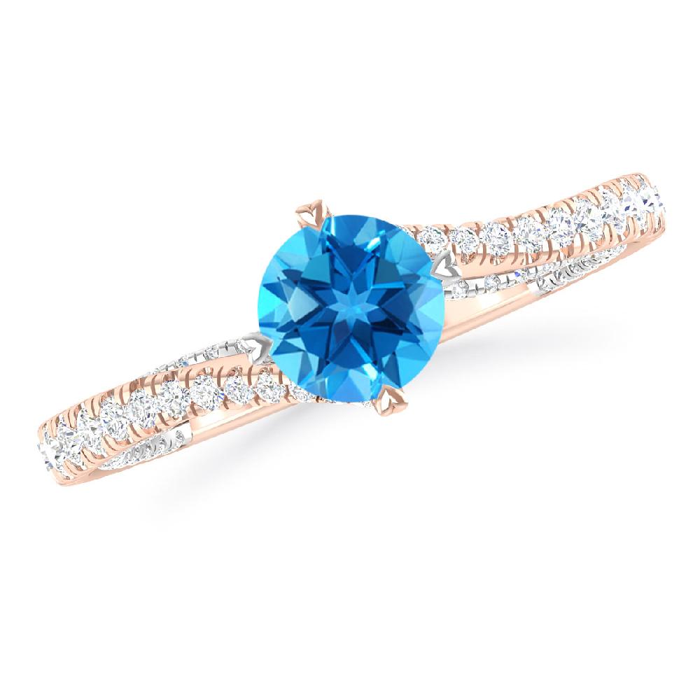 Rose Gold - Blue Topaz