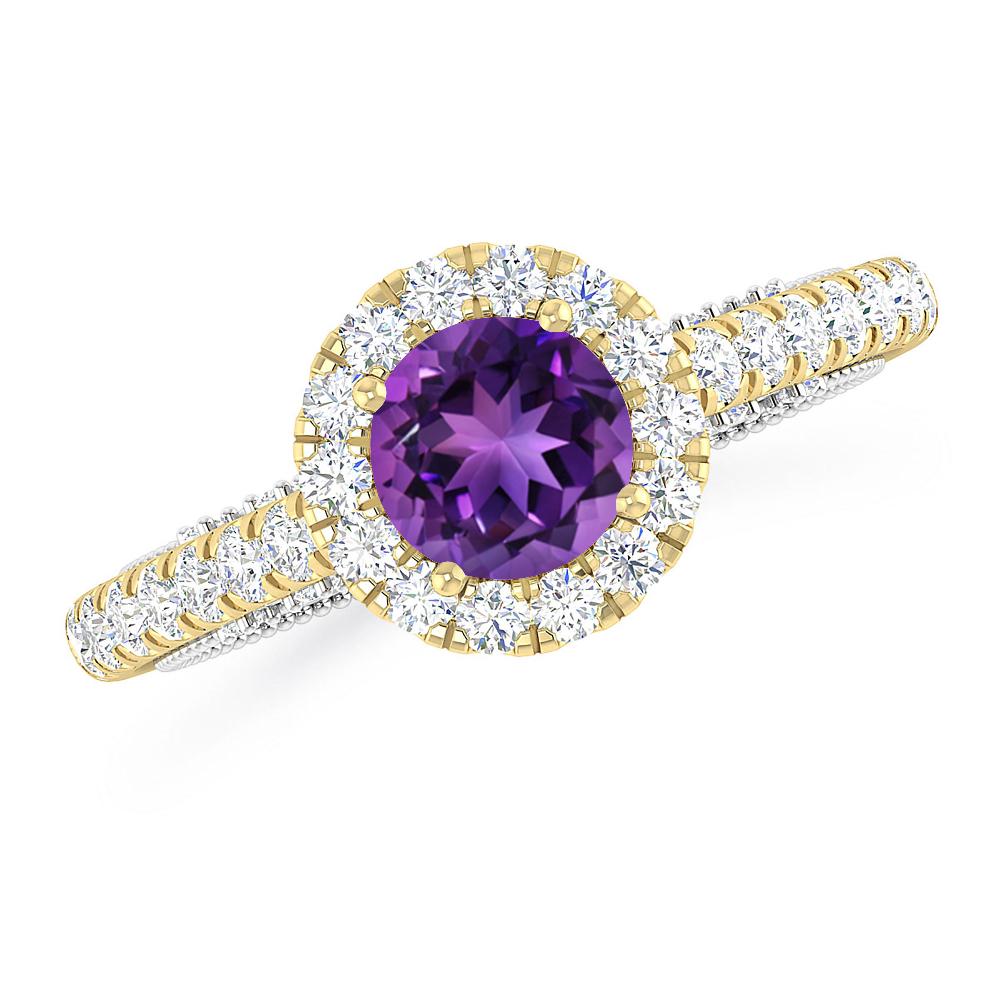 Yellow Gold/White Gold - Amethyst