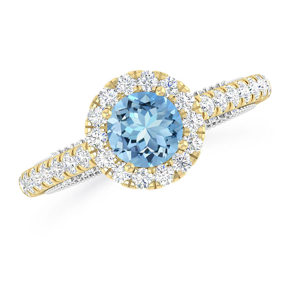 Yellow Gold/White Gold - Aquamarine