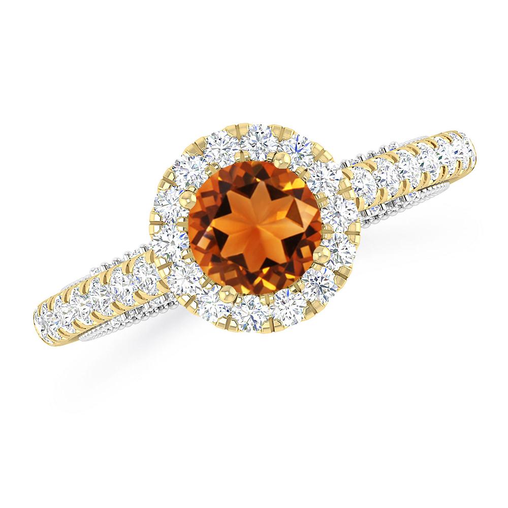 Yellow Gold/White Gold - Citrine