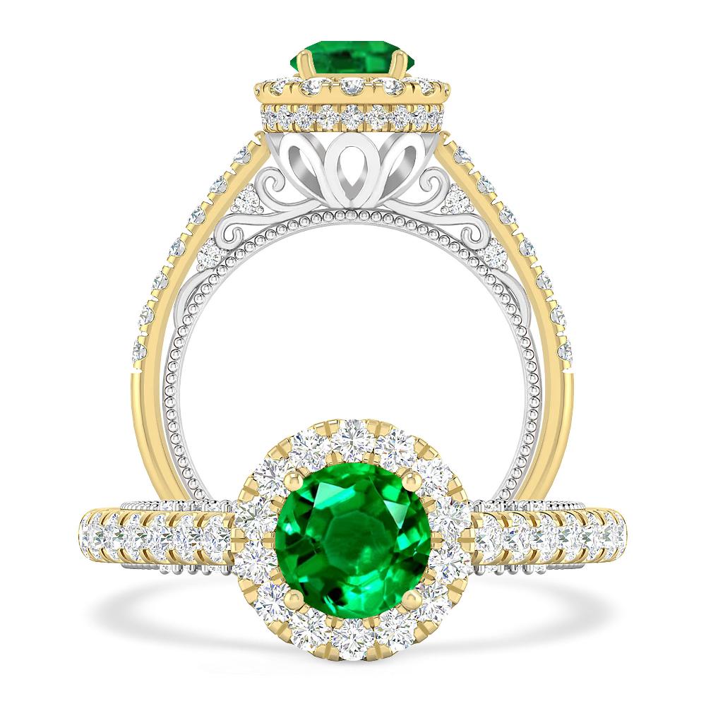 Yellow Gold/White Gold - Emerald