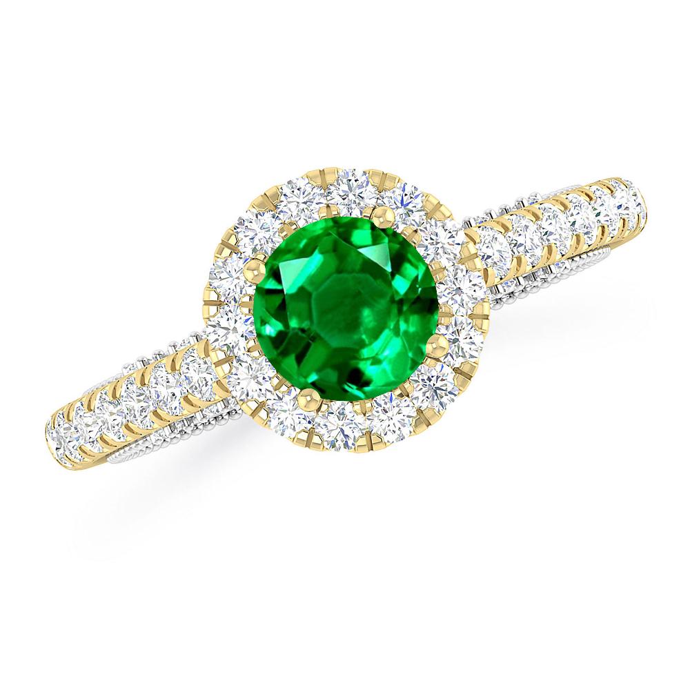 Yellow Gold/White Gold - Emerald