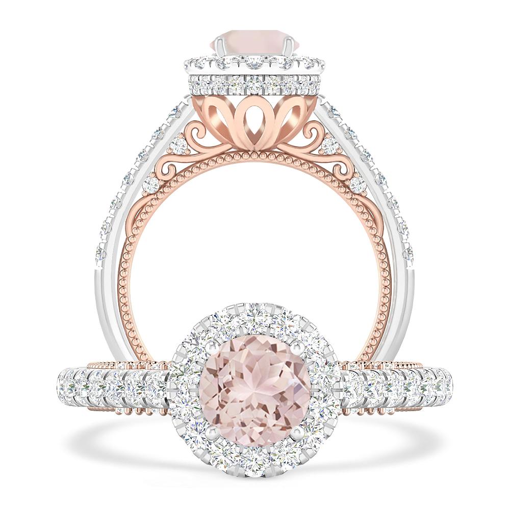 White Gold/Rose Gold - Morganite