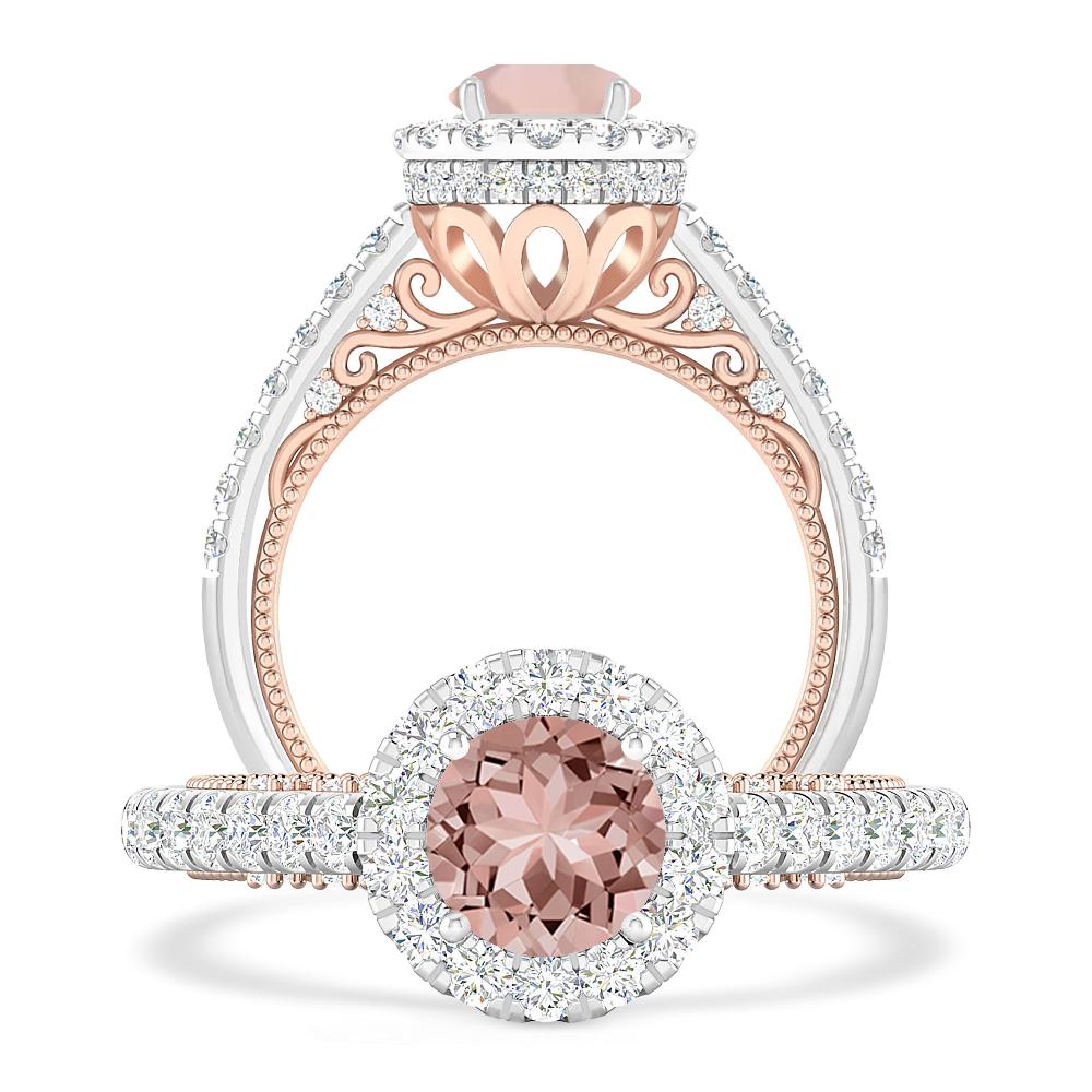 White Gold/Rose Gold - Morganite