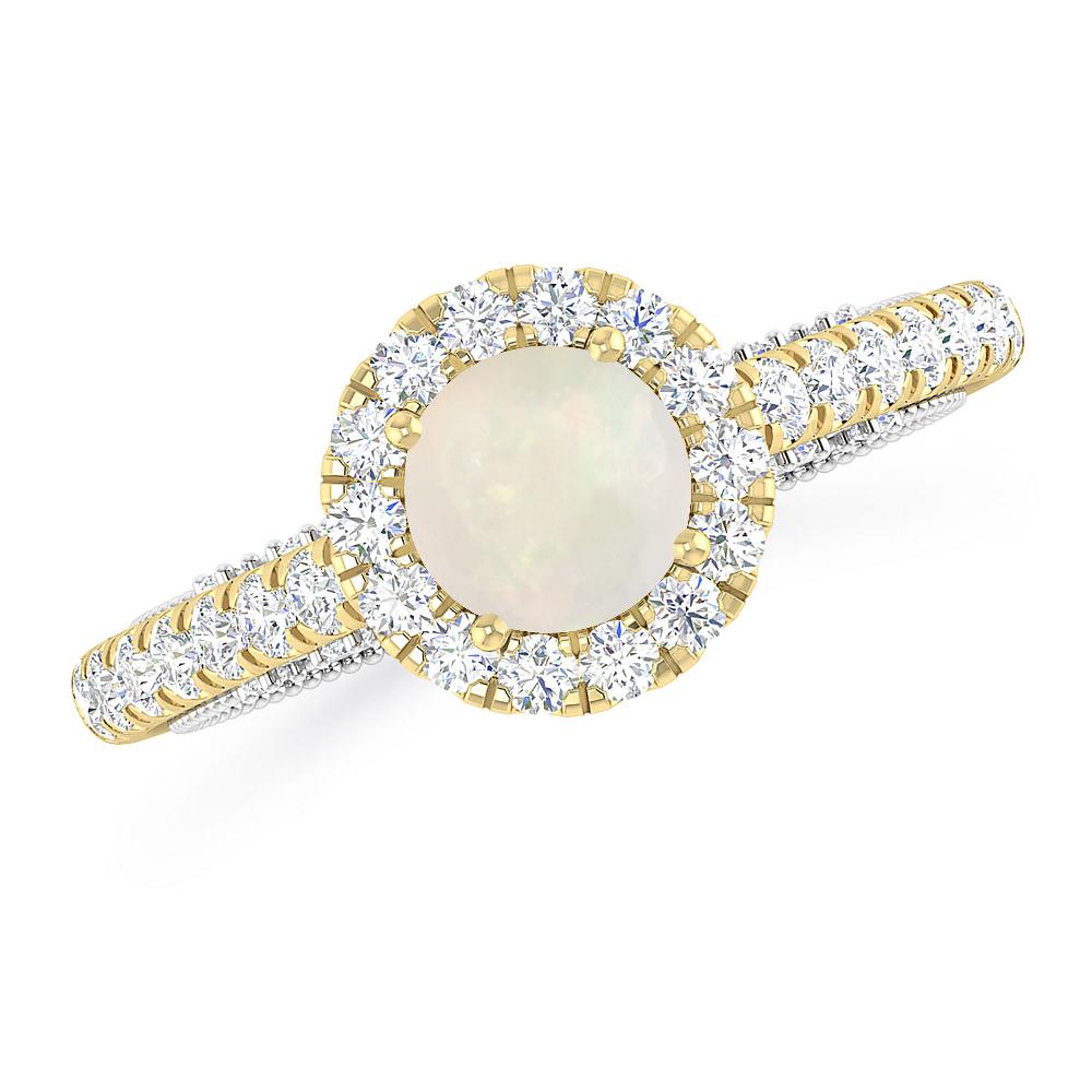 Yellow Gold/White Gold - Opal