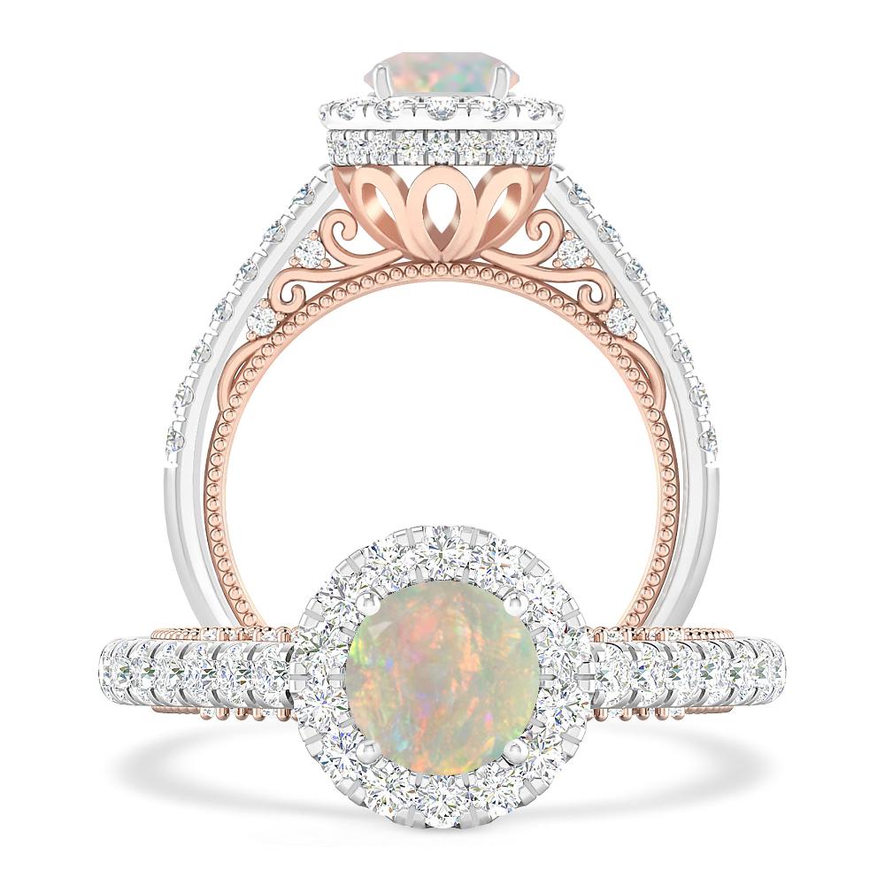 White Gold/Rose Gold - Opal