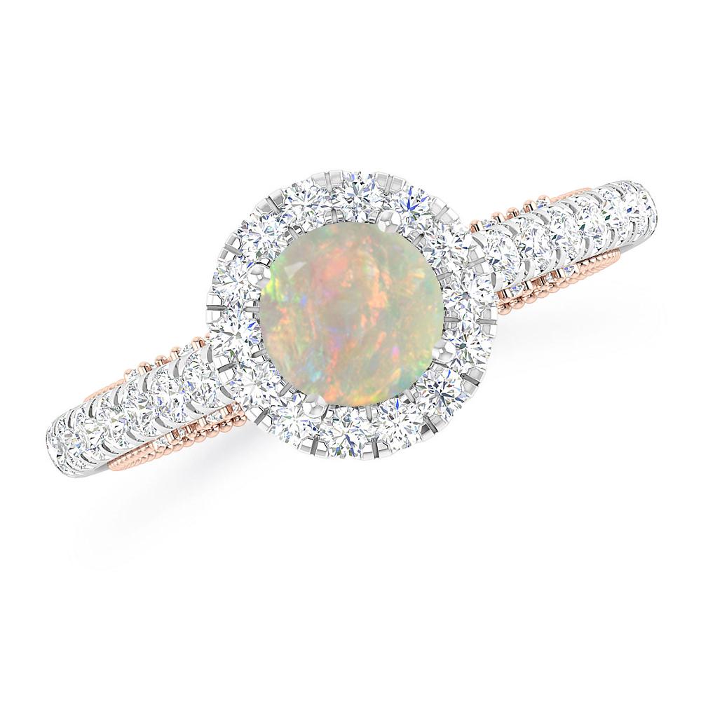 White Gold/Rose Gold - Opal