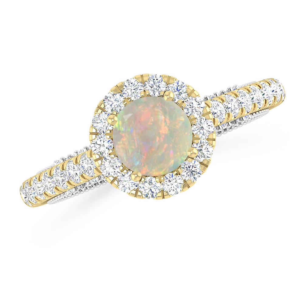 Yellow Gold/White Gold - Opal