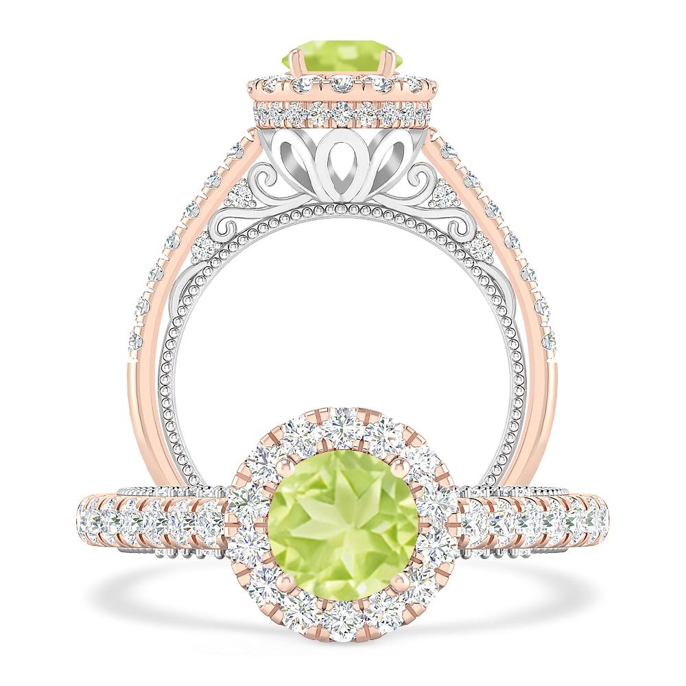 Rose Gold/White Gold - Peridot