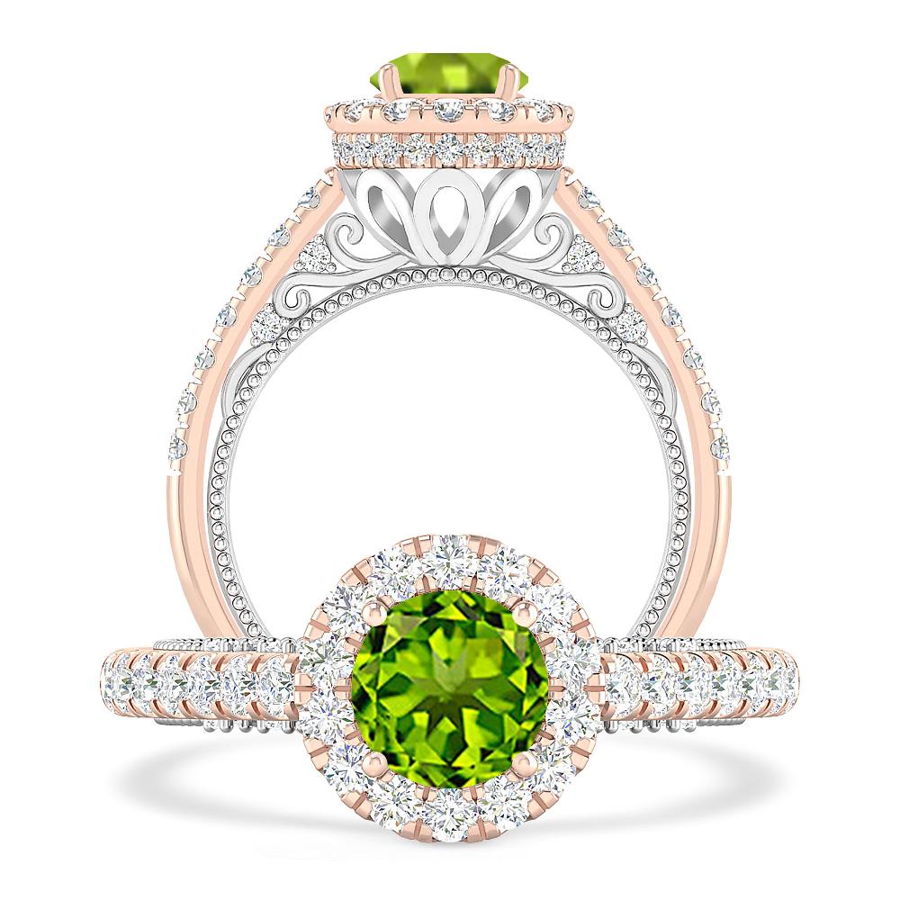 Rose Gold/White Gold - Peridot