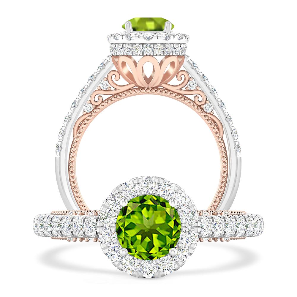 White Gold/Rose Gold - Peridot