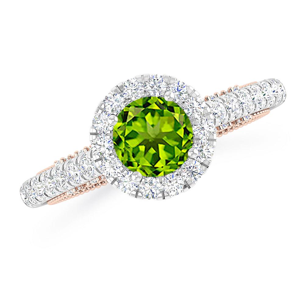 White Gold/Rose Gold - Peridot