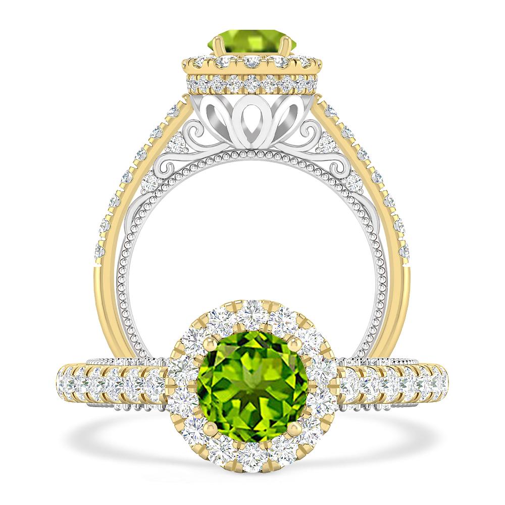 Yellow Gold/White Gold - Peridot