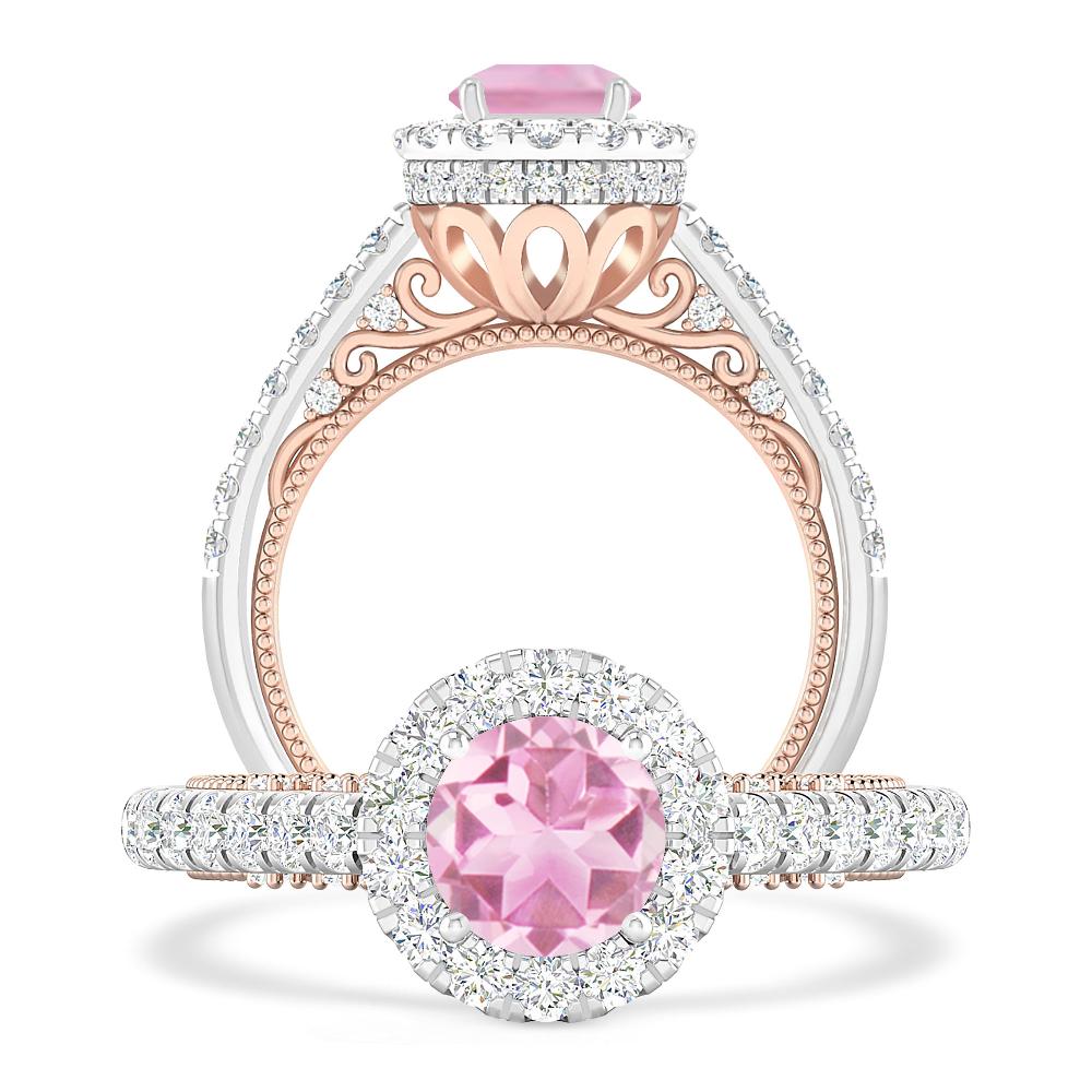 White Gold/Rose Gold - Pink Tourmaline