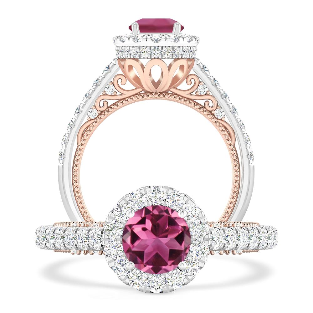 White Gold/Rose Gold - Pink Tourmaline