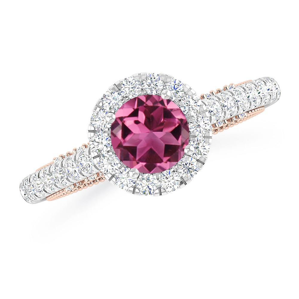 White Gold/Rose Gold - Pink Tourmaline