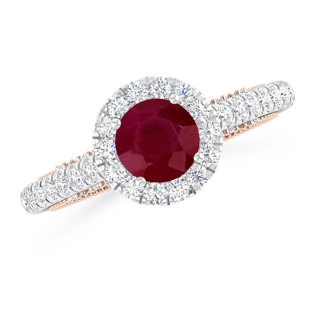 White Gold/Rose Gold - Ruby