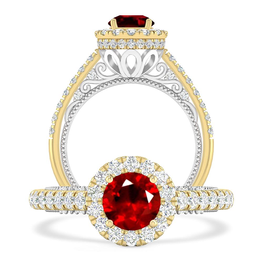 Yellow Gold/White Gold - Ruby