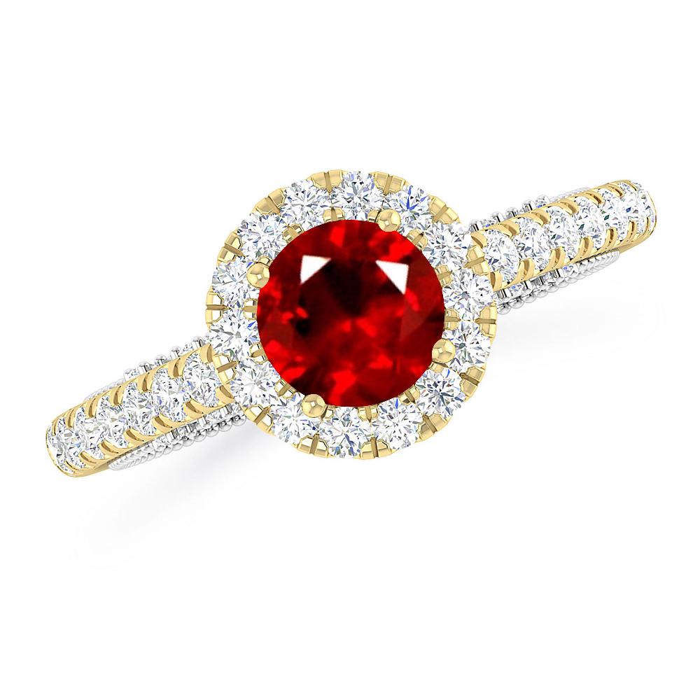 Yellow Gold/White Gold - Ruby