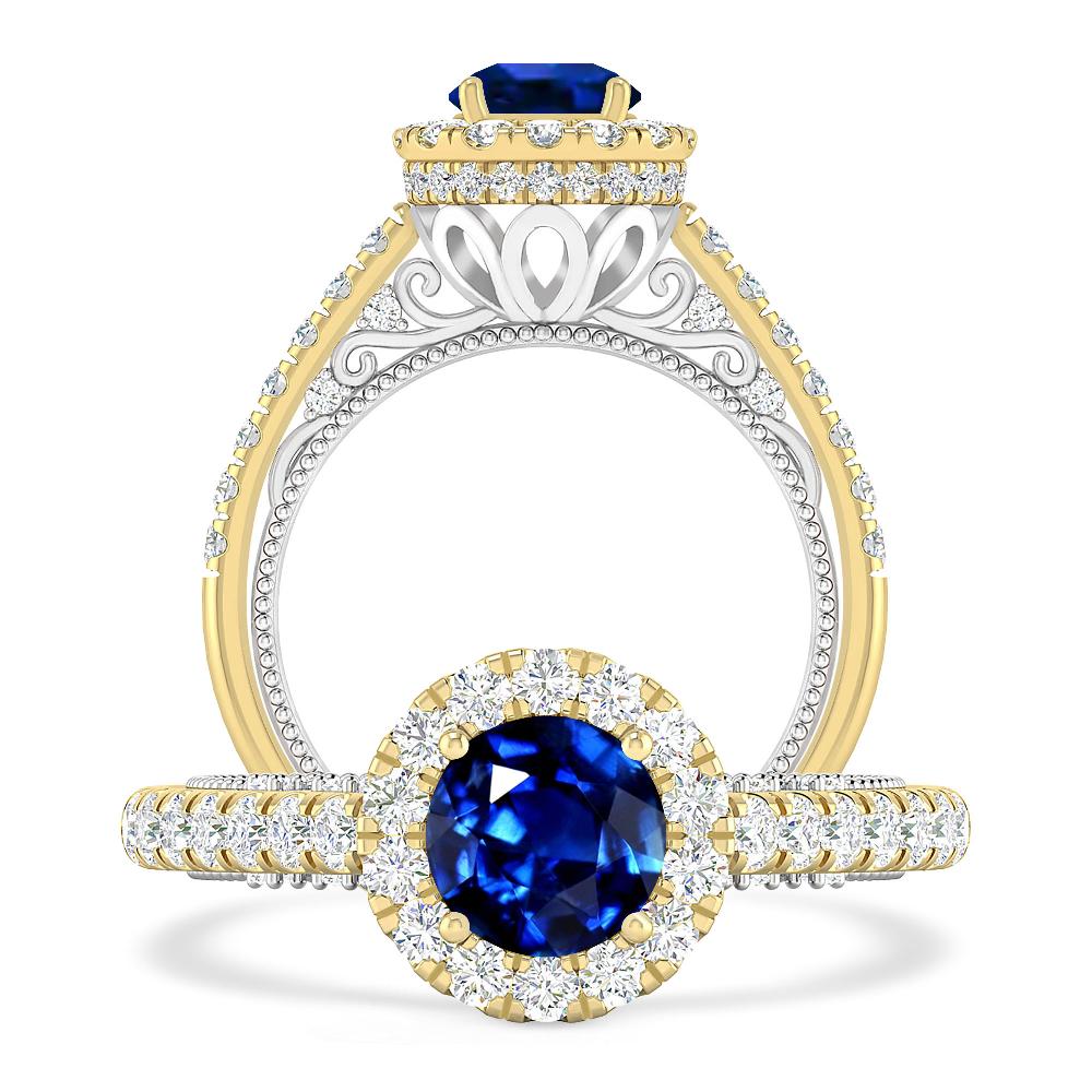 Yellow Gold/White Gold - Sapphire