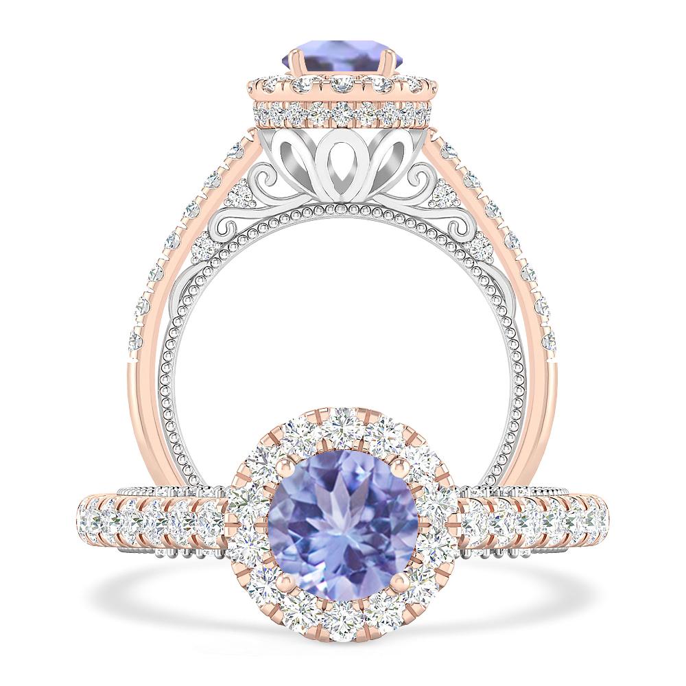 Rose Gold/White Gold - Tanzanite