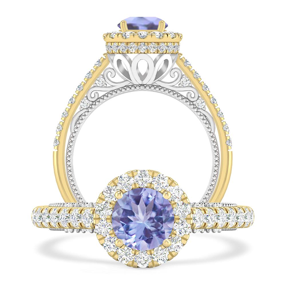 Yellow Gold/White Gold - Tanzanite