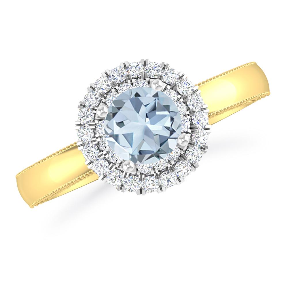 Yellow Gold - Aquamarine