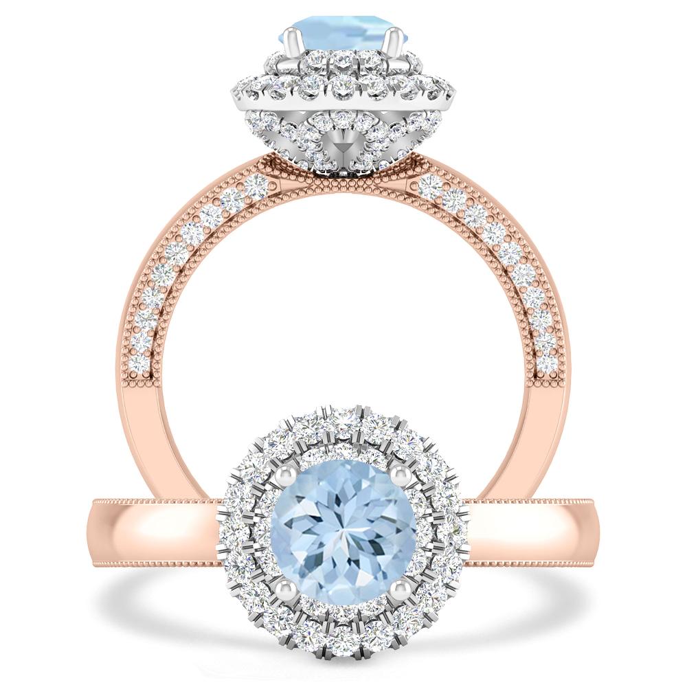 Rose Gold - Aquamarine