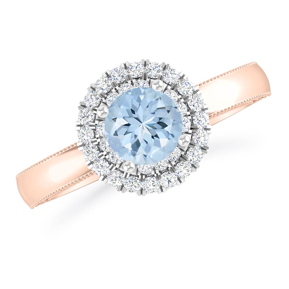 Rose Gold - Aquamarine