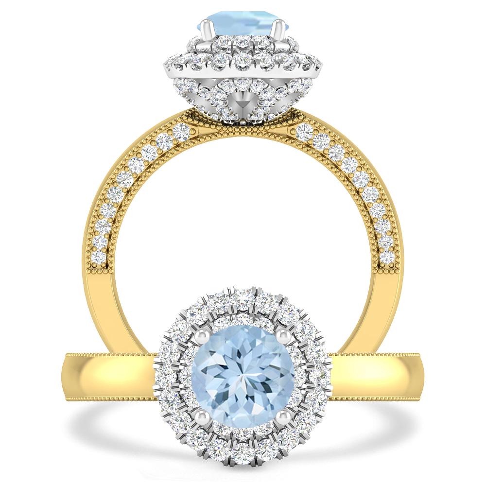 Yellow Gold - Aquamarine