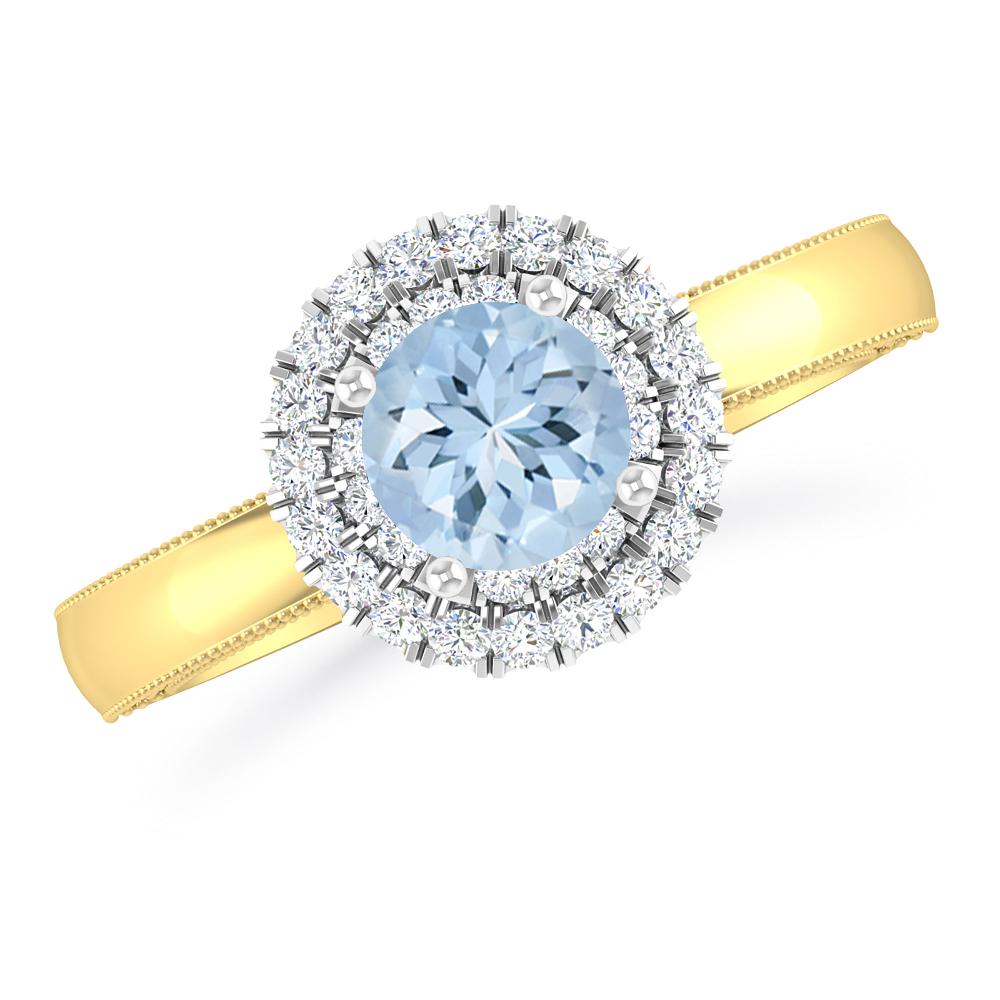 Yellow Gold - Aquamarine