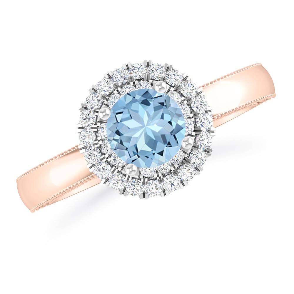 Rose Gold - Aquamarine